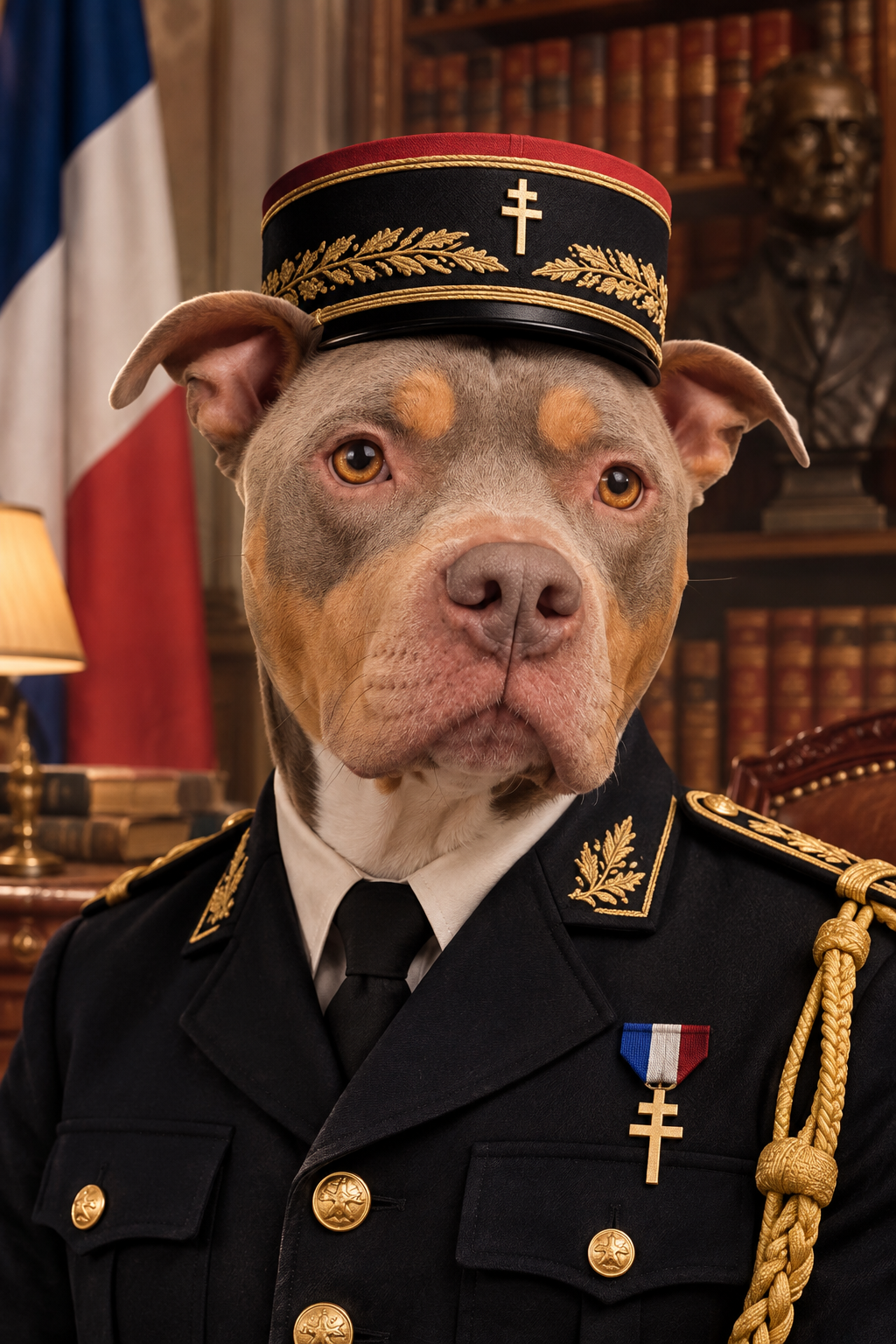 Portrait animal style Général de Gaulle
